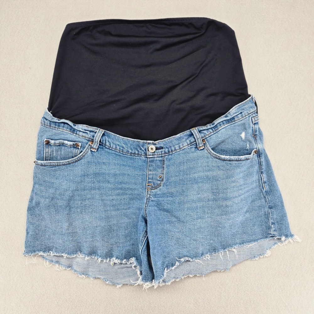 Abercrombie & Fitch Maternity The Dad Short Distressed Denim Jean Shorts 12 31